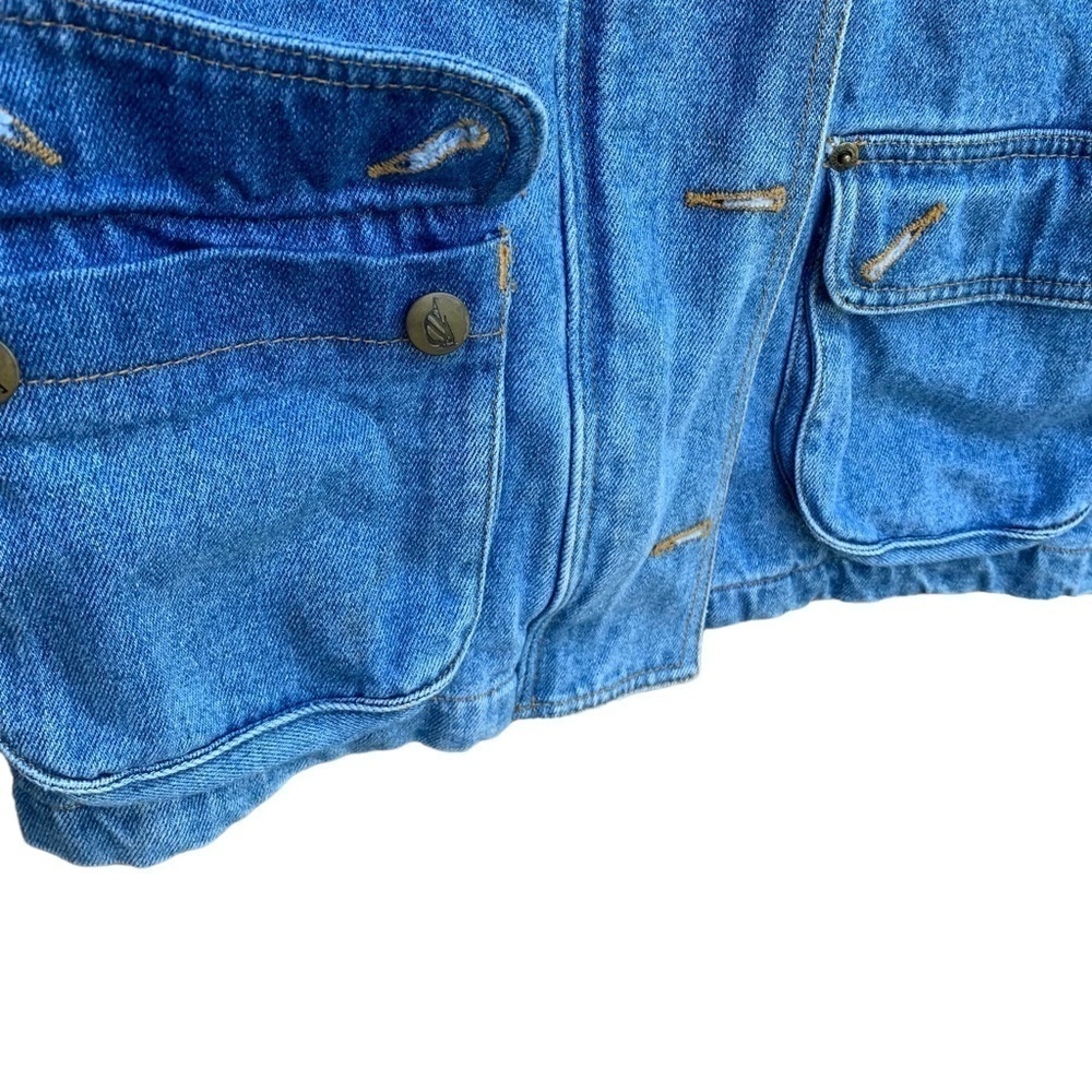 Vintage Nautica Women’s Blue Jean Denim Coat Plaid Liner Small - Picture 8 of 10